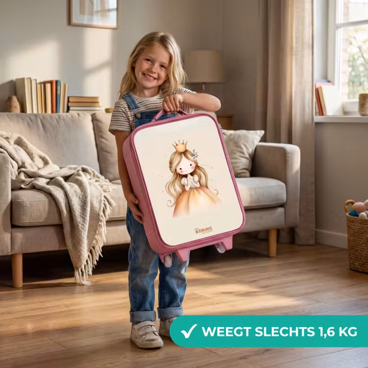 Prinses in gouden tinten Kinderkoffer - Roze klein -sfeer2_NL
