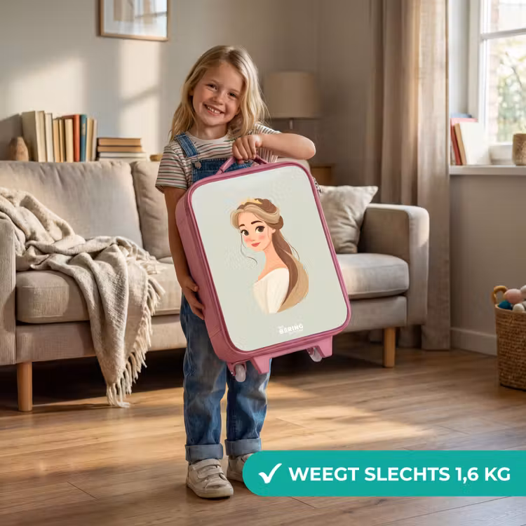 Prinses met een tiara - Groen Kinderkoffer - Roze klein -sfeer2_NL