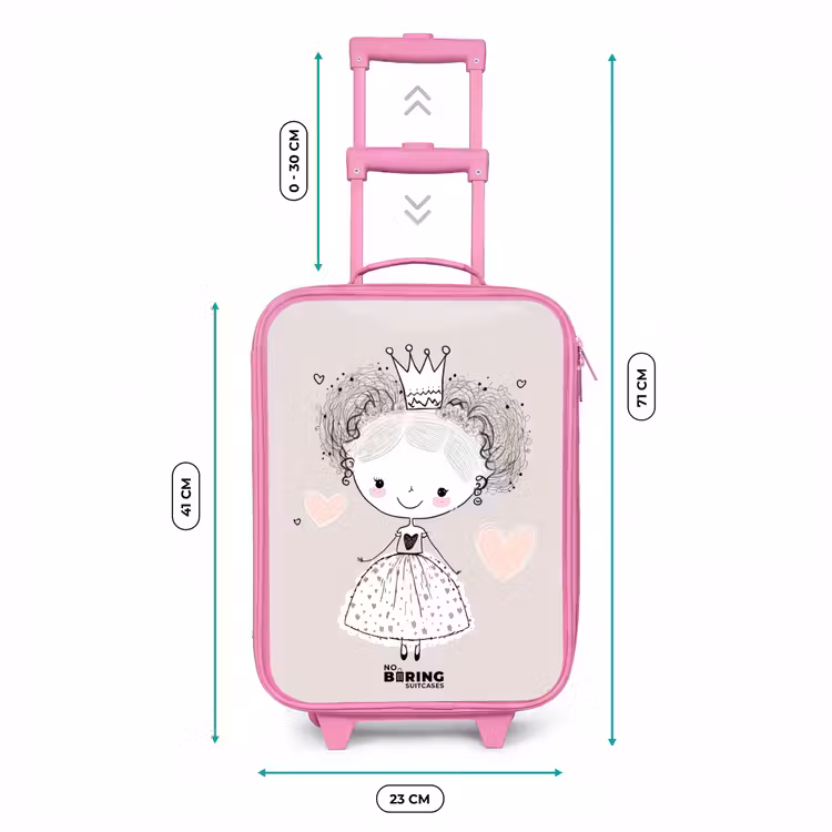 Prinses met krulletjes Kinderkoffer - Roze klein -productfoto_formaten