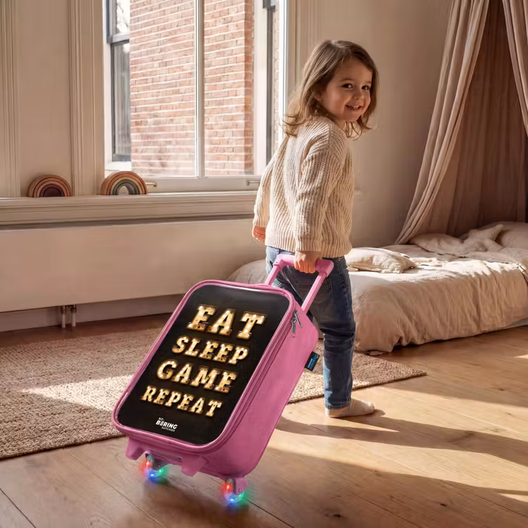 Qoute met licht Kinderkoffer - Roze klein -sfeer1