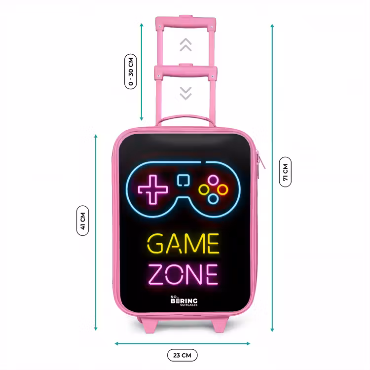 Qoute met neonkleuren Kinderkoffer - Roze klein -productfoto_formaten