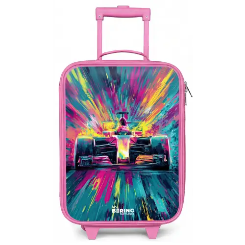 Raceauto - Explosie - Kleurrijk - Abstract Kinderkoffer - Roze klein -zz3dotto