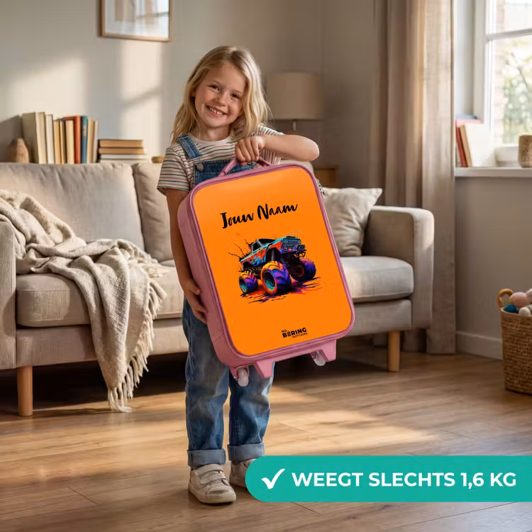 Rainbow Wheels Kinderkoffer - Roze klein -sfeer2_NL