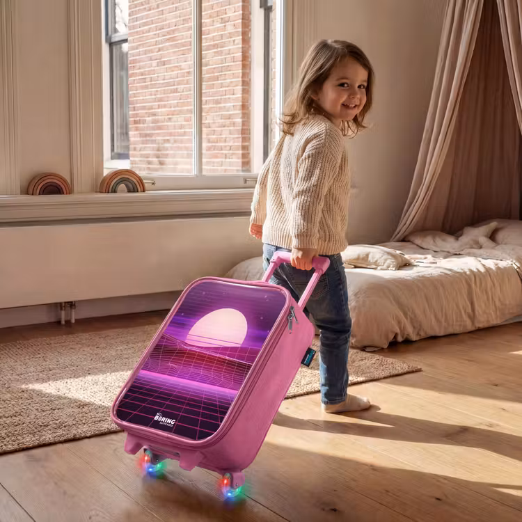 Rasterlandschap met zon Kinderkoffer - Roze klein -sfeer1