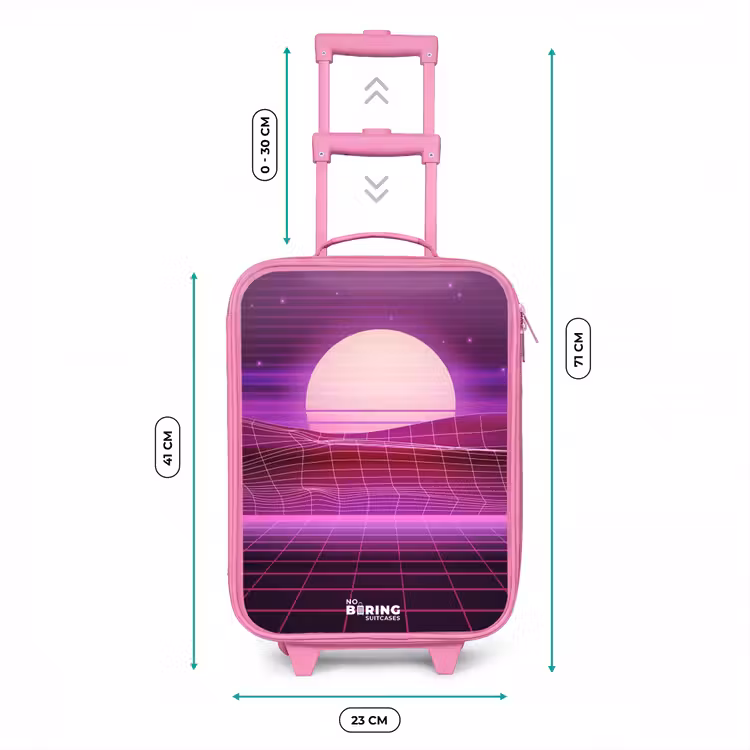 Rasterlandschap met zon Kinderkoffer - Roze klein -productfoto_formaten