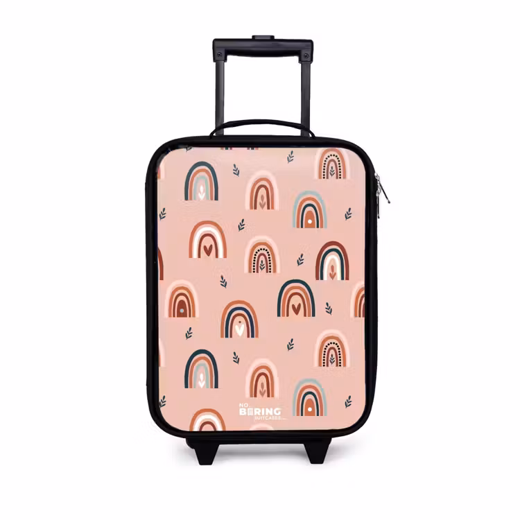 Roze regenbogen patroon Kinderkoffer - Zwart klein -3d