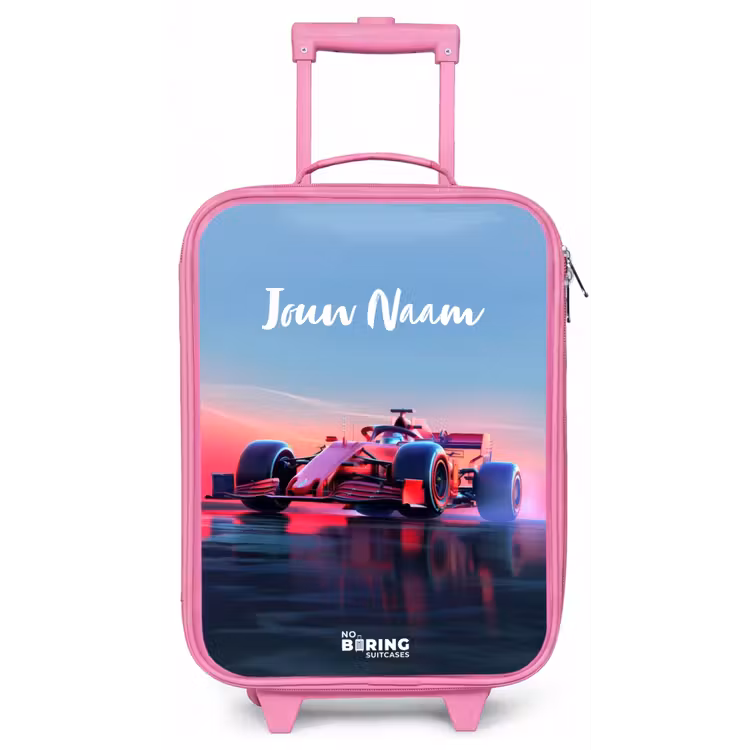 Rode racer Kinderkoffer - Roze klein -zz3dotto