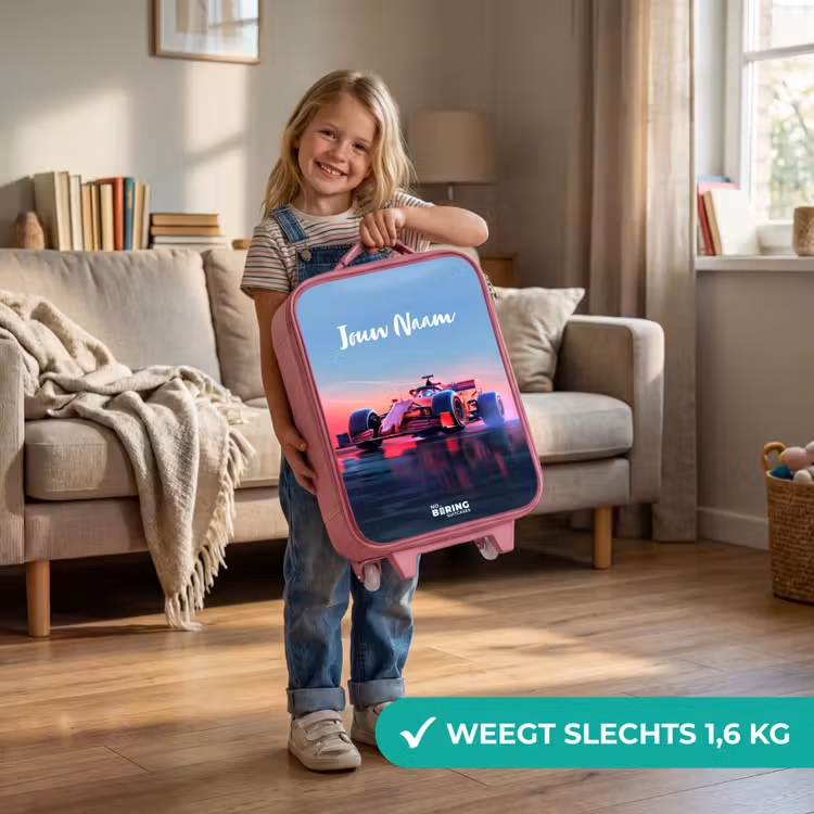 Rode racer Kinderkoffer - Roze klein -sfeer2_NL