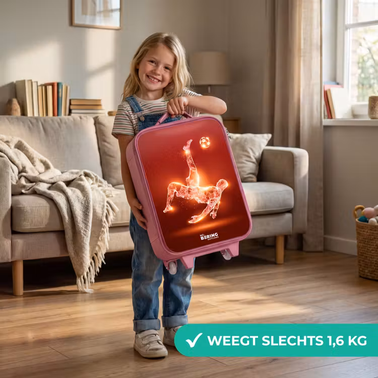 Rood gloeiende voetballer in actie Kinderkoffer - Roze klein -sfeer2_NL