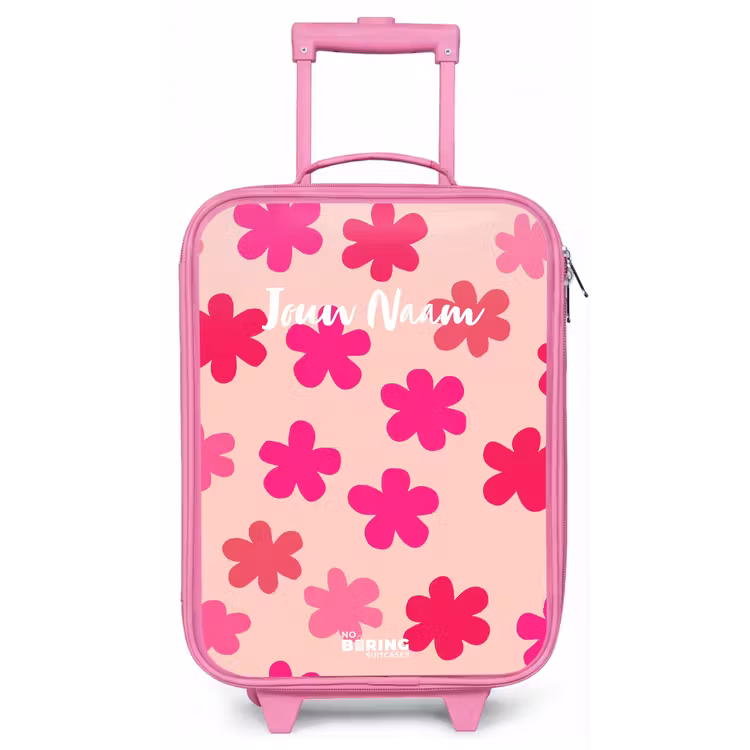 Roze bloemen Kinderkoffer - Roze klein -zz3dotto
