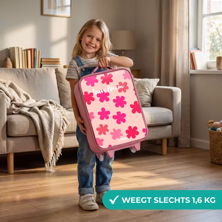 Roze bloemen Kinderkoffer - Roze klein -sfeer2_NL