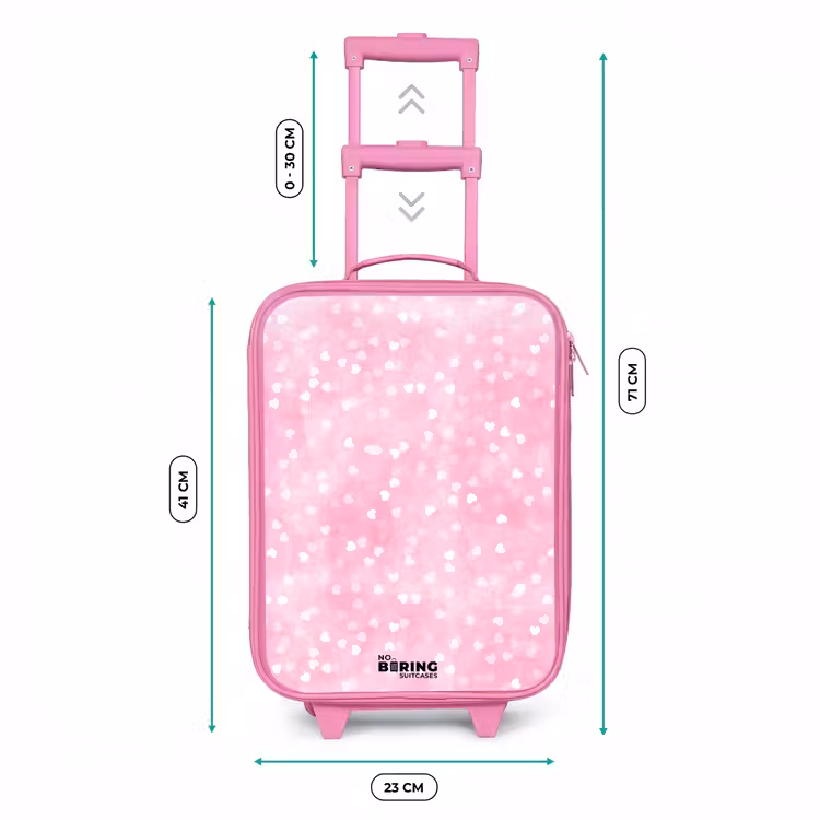 Roze glitter hartjes Kinderkoffer - Roze klein -productfoto_formaten