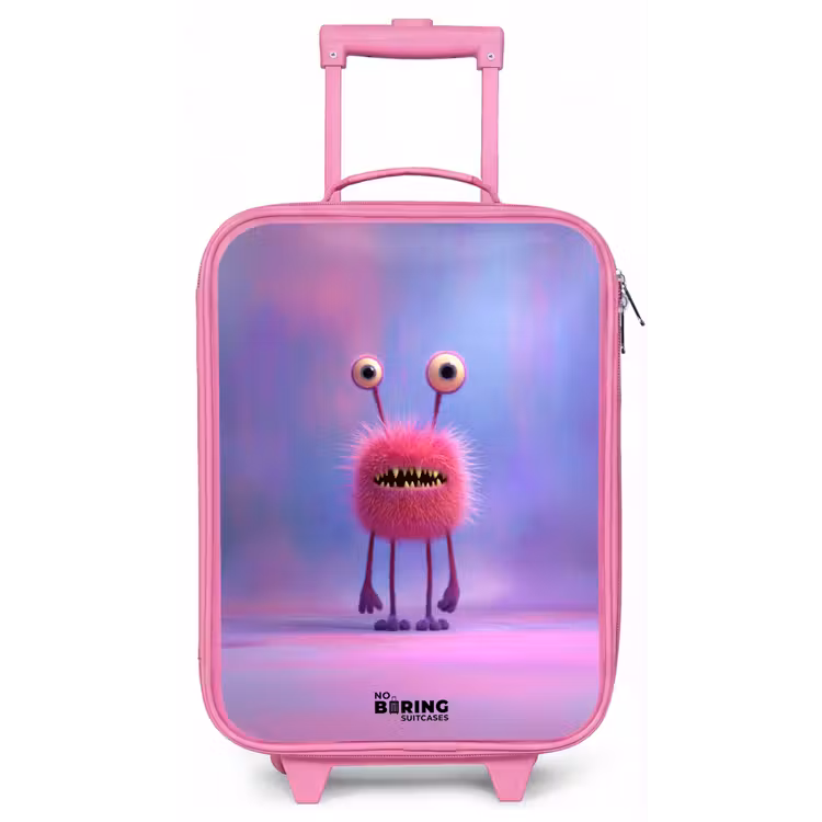 Roze harig monster met grote ogen Kinderkoffer - Roze klein -zz3dotto