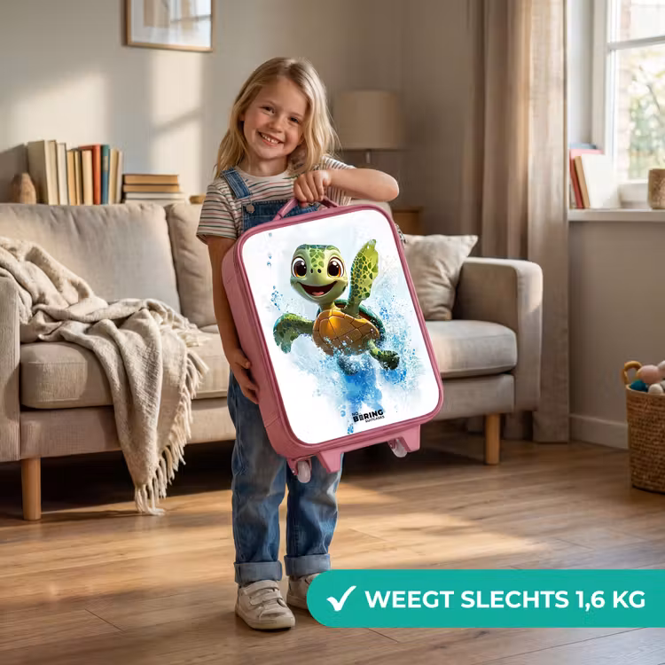 Schildpad - Water - Groen Kinderkoffer - Roze klein -sfeer2_NL