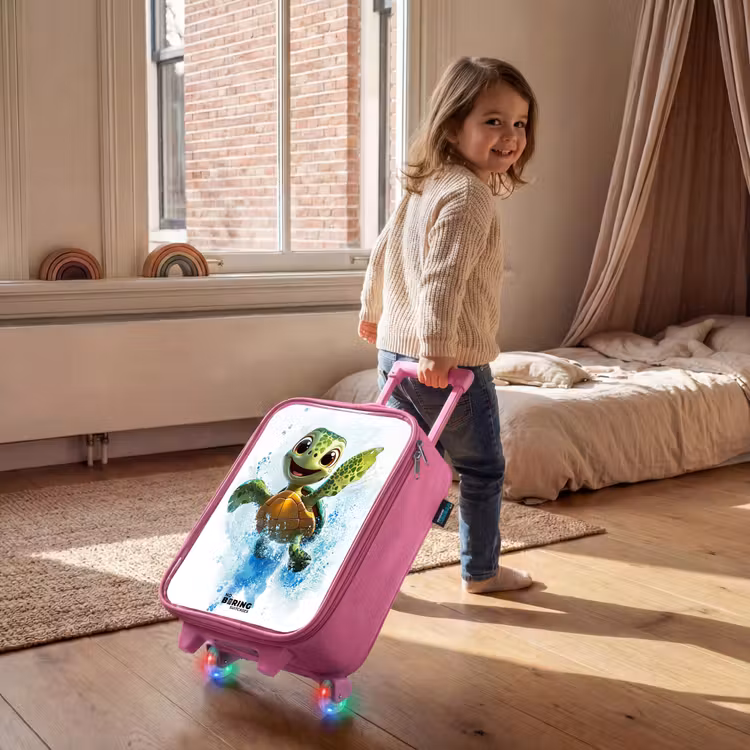 Schildpad - Water - Groen Kinderkoffer - Roze klein -sfeer1