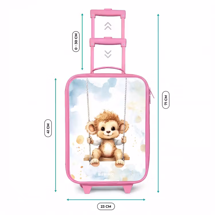 Schommelend aapje van waterverf Kinderkoffer - Roze klein -productfoto_formaten