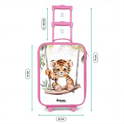 Schommelend tijgerwelpje waterverf tekening Kinderkoffer - Roze klein -productfoto_formaten