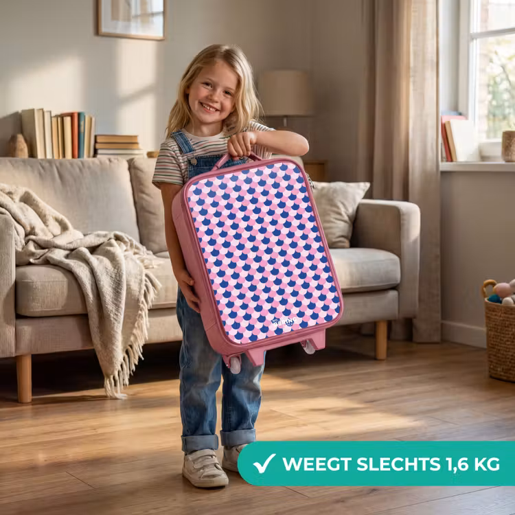 Schubben - Patroon - Blauw - Roze Kinderkoffer - Roze klein -sfeer2_NL