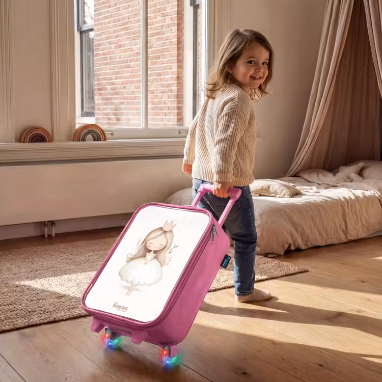 Sierlijke prinses in het wit Kinderkoffer - Roze klein -sfeer1