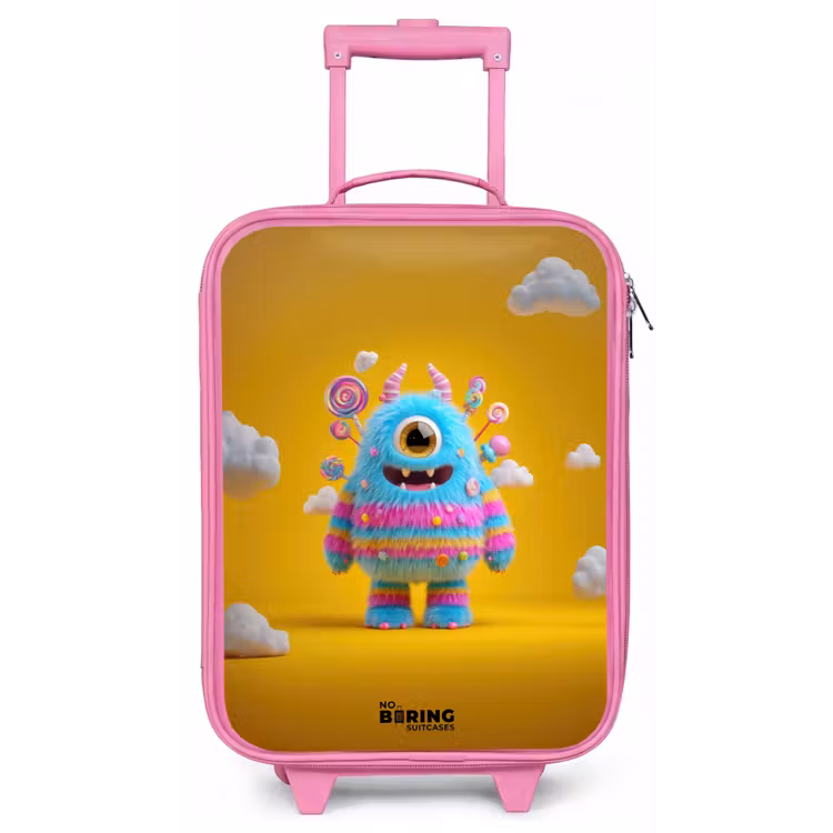 Snoep - Monster - Regenboog Kinderkoffer - Roze klein -zz3dotto