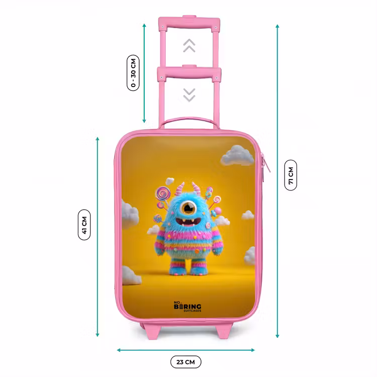 Snoep - Monster - Regenboog Kinderkoffer - Roze klein -productfoto_formaten
