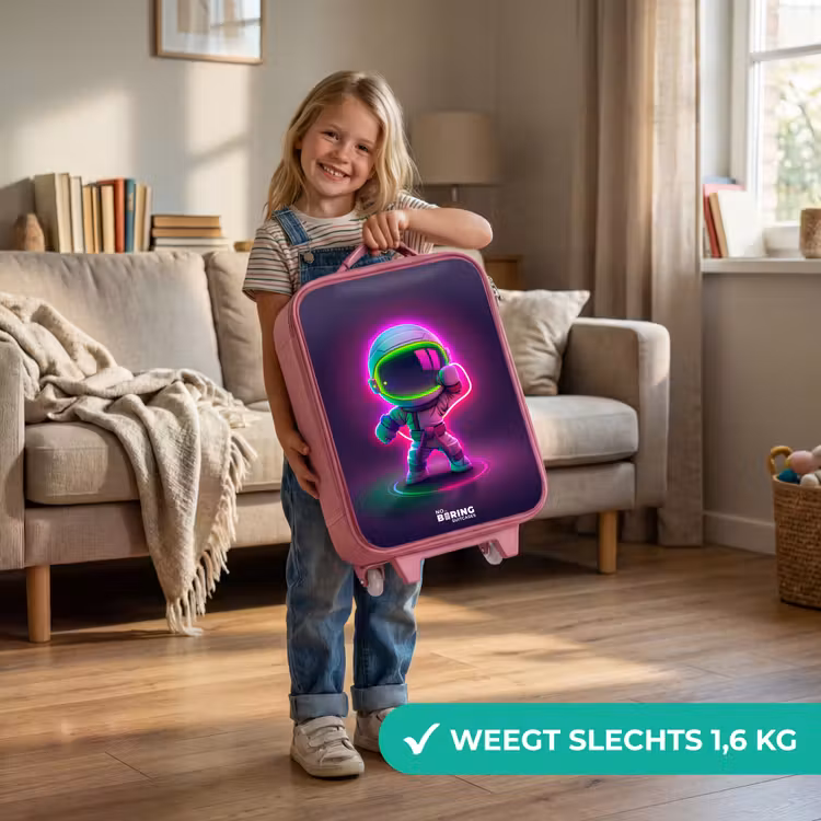 Space karate neon Kinderkoffer - Roze klein -sfeer2_NL