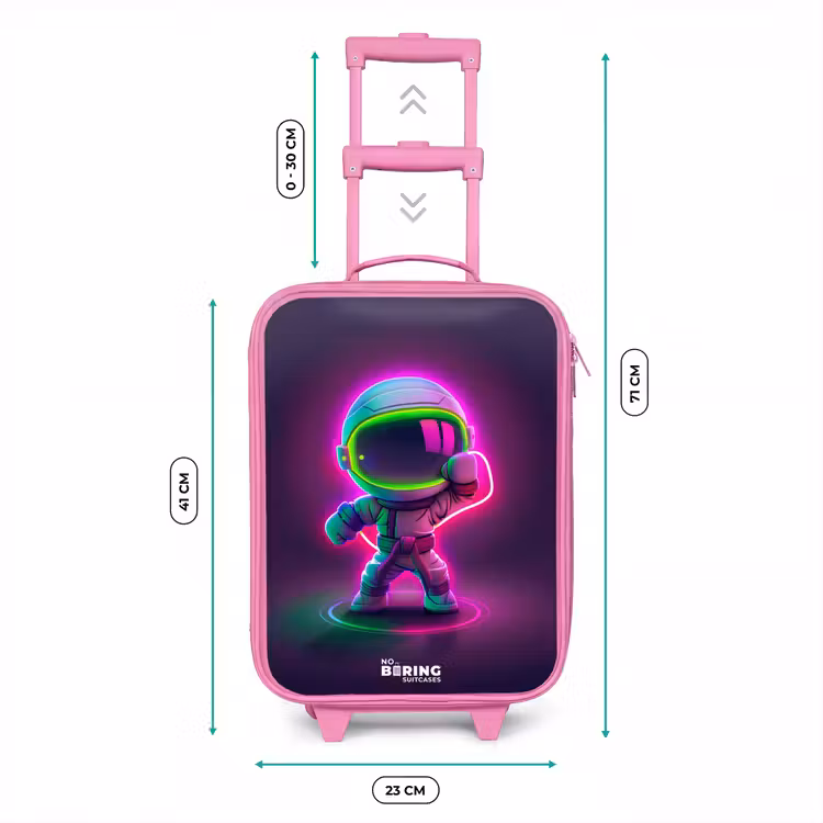Space karate neon Kinderkoffer - Roze klein -productfoto_formaten