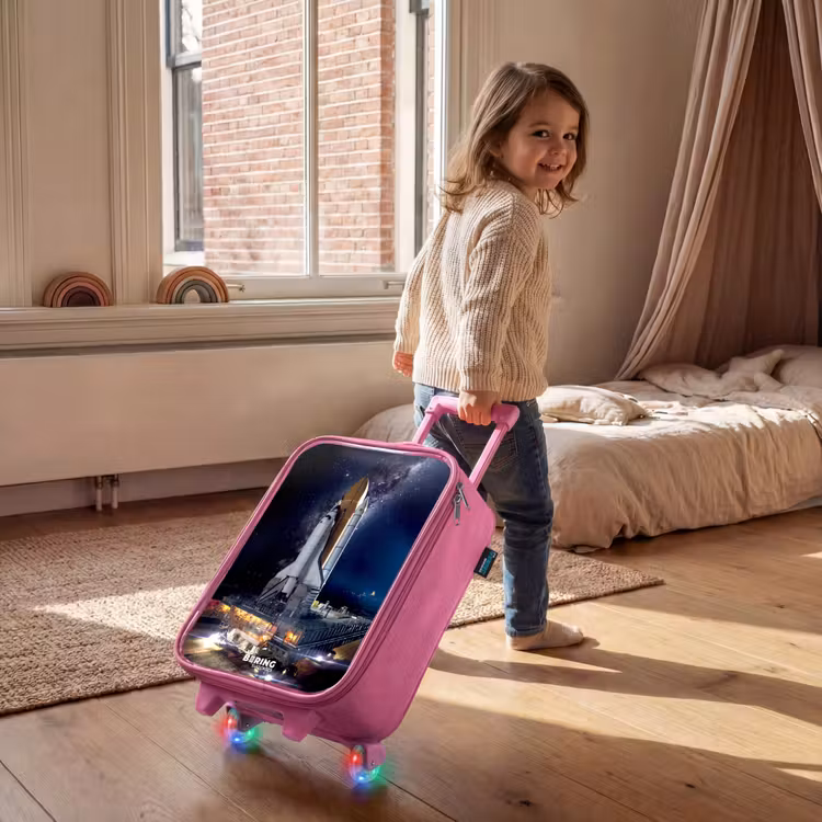 Spaceshuttle die kan opstijgen Kinderkoffer - Roze klein -sfeer1