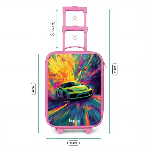 Sportwagen - Explosie - Kleurrijk - Verfstrepen Kinderkoffer - Roze klein -productfoto_formaten