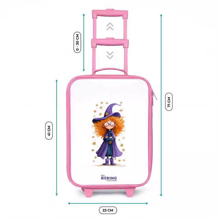 Sterrenmagie met krullen Kinderkoffer - Roze klein -productfoto_formaten