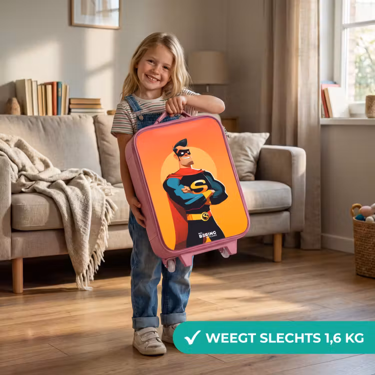 Sunny superhero Kinderkoffer - Roze klein -sfeer2_NL