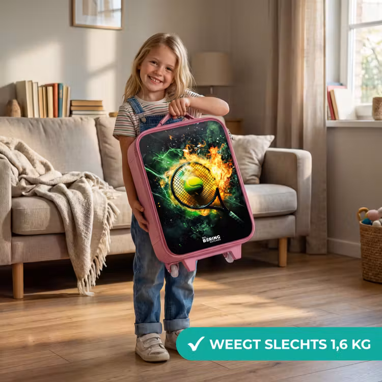 Tennisbal in vlammen bij krachtige smash Kinderkoffer - Roze klein -sfeer2_NL
