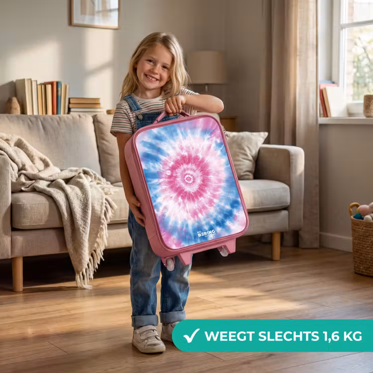 Tie dye - Abstract - Blauw - Roze Kinderkoffer - Roze klein -sfeer2_NL