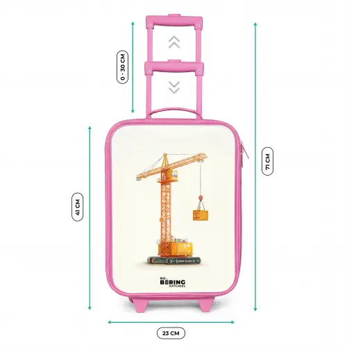 Torenkraan - Getekend - Oranje Kinderkoffer - Roze klein -productfoto_formaten