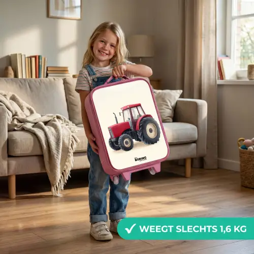 Tractor - Getekend - Rood Kinderkoffer - Roze klein -sfeer2_NL
