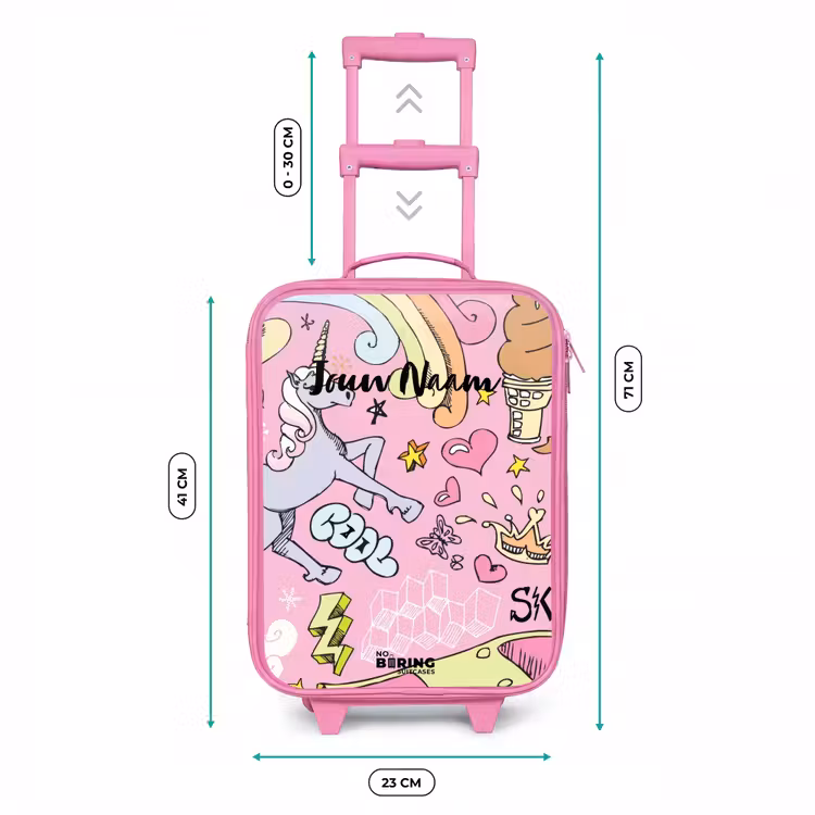 Unicorn doodles Kinderkoffer - Roze klein -productfoto_formaten