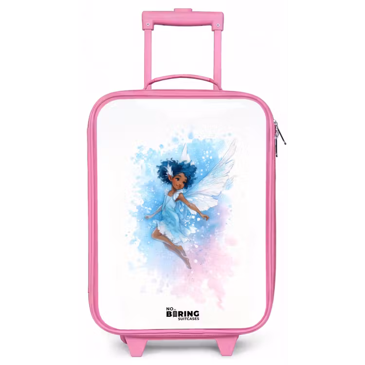 Vliegende fee in blauwe tinten Kinderkoffer - Roze klein -zz3dotto