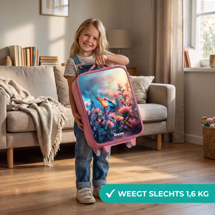 Vlinder flowers Kinderkoffer - Roze klein -sfeer2_NL