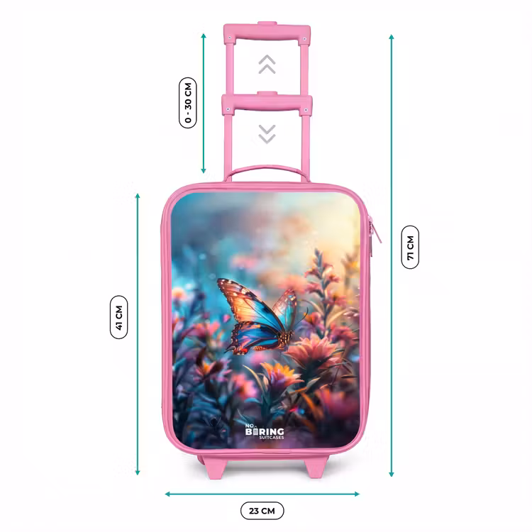 Vlinder flowers Kinderkoffer - Roze klein -productfoto_formaten