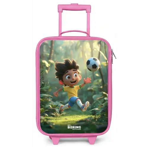 Voetbal - Jongen - Bos Kinderkoffer - Roze klein -zz3dotto