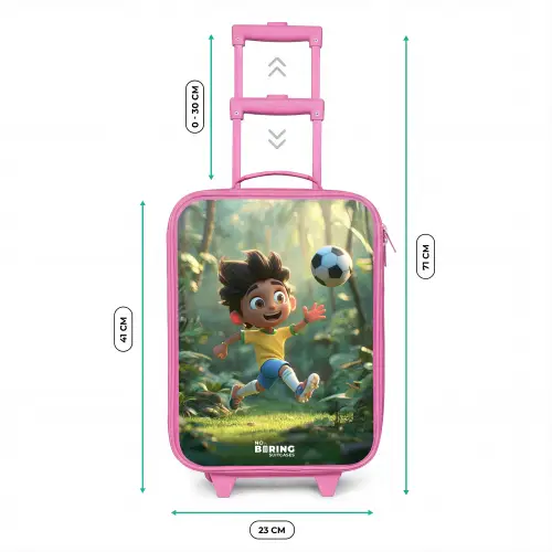 Voetbal - Jongen - Bos Kinderkoffer - Roze klein -productfoto_formaten