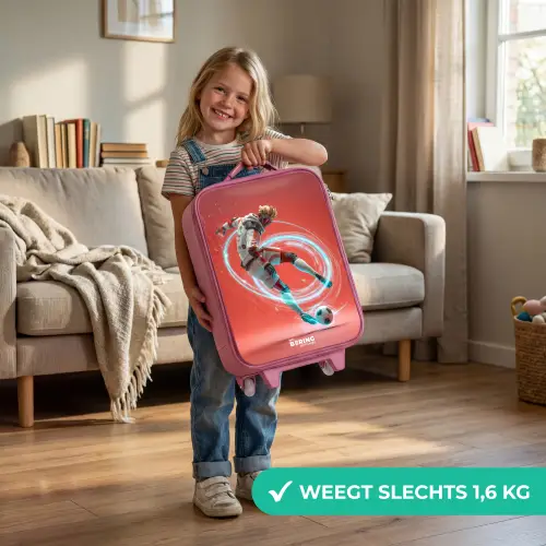 Voetbal - Jongen - Rood - Lichtcirkel Kinderkoffer - Roze klein -sfeer2_NL