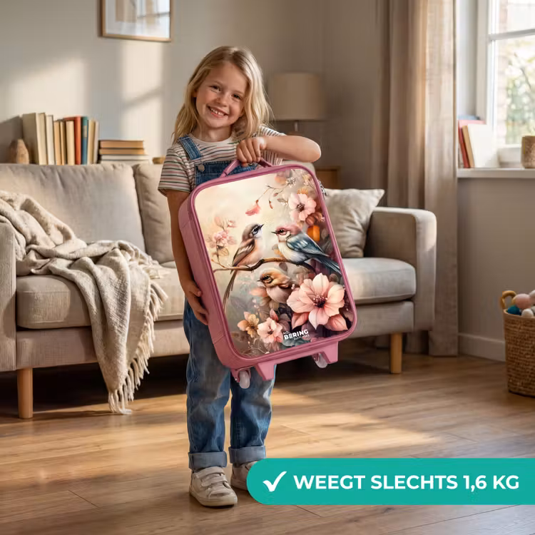 Vogels met roze bloemen Kinderkoffer - Roze klein -sfeer2_NL