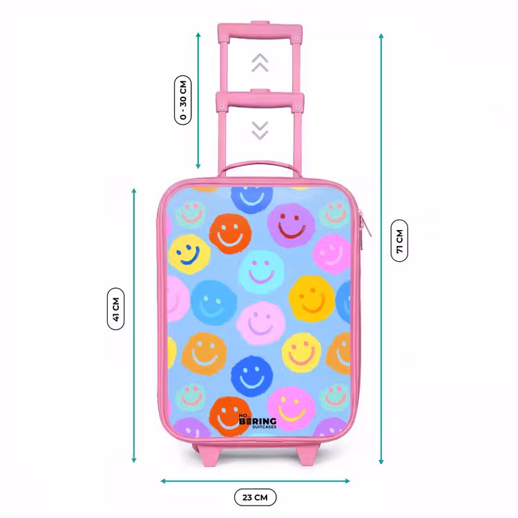 Vrolijk patroon van smileys Kinderkoffer - Roze klein -productfoto_formaten