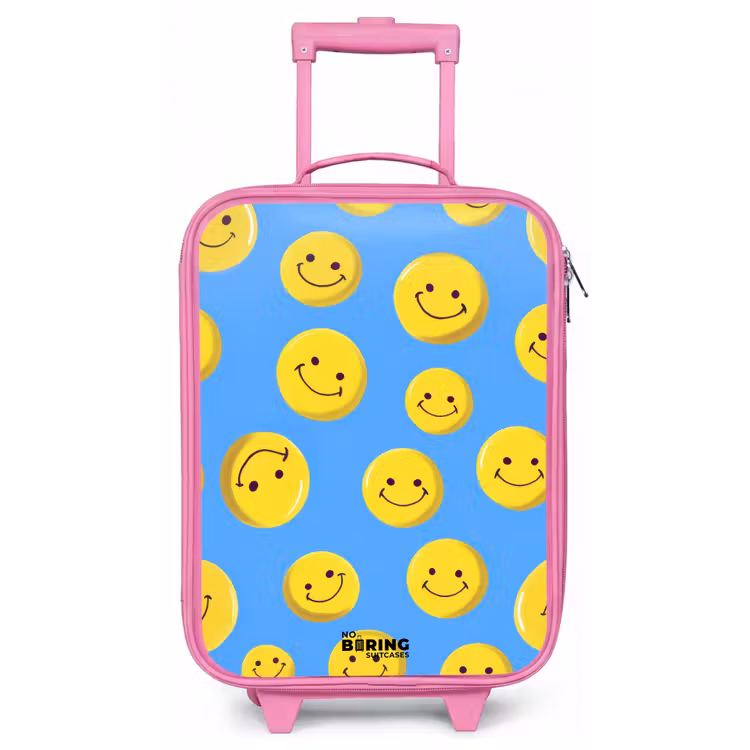 Vrolijke smileyregen Kinderkoffer - Roze klein -zz3dotto