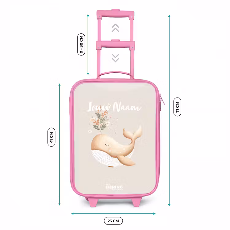 Walvis in pastel beige kleuren Kinderkoffer - Roze klein -productfoto_formaten