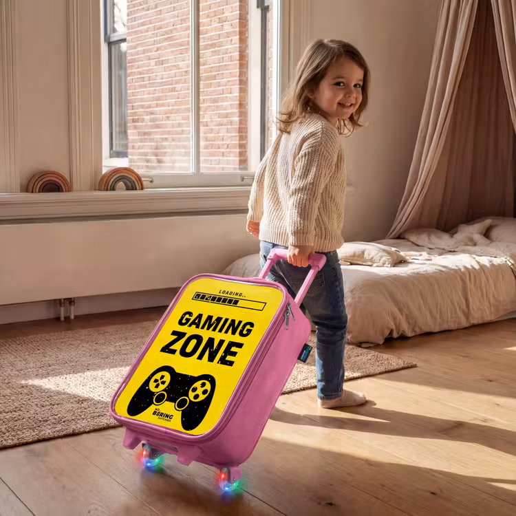 Zwart-geel met gaming zone Kinderkoffer - Roze klein -sfeer1