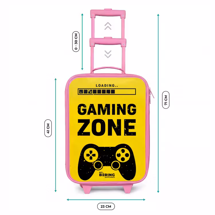 Zwart-geel met gaming zone Kinderkoffer - Roze klein -productfoto_formaten