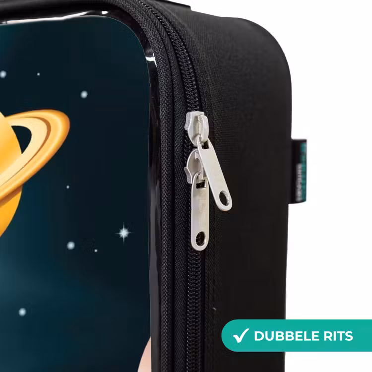 Ruimte met planeten Kinderkoffer - Zwart klein -rits_NL
