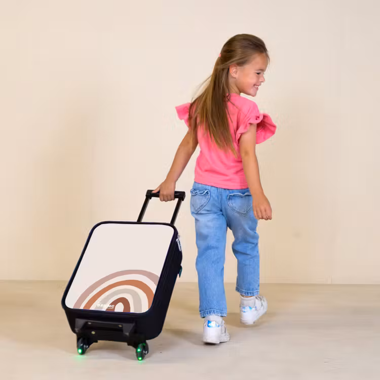Ruwe regenboog naturel Kinderkoffer - Zwart klein -sfeer1